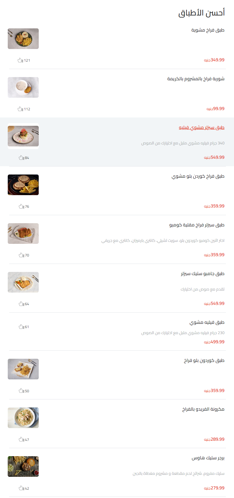 منيو سيزلر ستيك هاوس مطعم رقم القاهرة مصر Sizzler Steakhouse Menu 2024